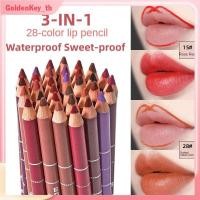 ราคา 28 สี Daiweisi Lip Liner ดินสอเขียนคิ้ว อายไลเนอร์ 3 in 1 ลิปสติกอเนกประสงค์ กันน้ำ ติดทนนาน GoldenKey (27091402327)