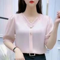 ราคา ฤดูร ้ อนสไตล ์ ใหม ่ Top End แม ่ วัยกลางคนสวมใส ่ Slimmer ดูชีฟองเสื ้ อกลางแขนเสื ้ อขนาดเล ็ ก (25081539151)