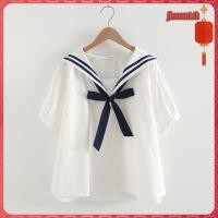 ราคา เสื้อเชิ้ตแขนสั้น คอปก ทรงหลวม ลายลูกไม้ แฟชั่นฤดูร้อน สไตล์ทหารเรือ สําหรับผู้หญิง และนักเรียน 2022 (28865997647)