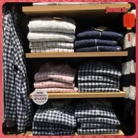 ราคา Muji ชุดนอนแขนยาว ผ้าฝ้ายแท้ ลายสก๊อต สองชั้น เรียบง่าย สําหรับผู้ชาย และผู้หญิง (28185884448)