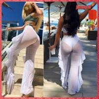 ราคา Bay กางเกงขายาว ผู้หญิง กางเกงซีทรู ตาข่ายโปร่ง หลวม ชุดว่ายน้ําชายหาด บิกินี่ คลุมด้านล่าง กางเกงขากว้าง เอวสูง ยืดหยุ่น (27562868388)