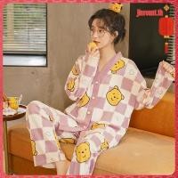ราคา พร้อมส่ง ชุดนอนชุดเซต แขนยาวขายาว ลายการ์ตูน ใส่สบาย pajamas comfortable NaiNai 128 (48901026049)