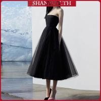 ราคา ใหม่ชุดราตรีที่จัดเลี้ยงที่เรียบง่ายแขนกุดโฮสต์การแสดงคอนเสิร์ตนักเรียนแฟชั่นชุดเดรสสีดำยาวกลาง (40572166903)