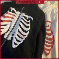 ราคา Y2k เสื้อกันหนาวแขนยาว มีฮู้ด ทรงหลวม พิมพ์ลายโครงกระดูก มีซิป โอเวอร์ไซซ์ สไตล์โกธิค สตรีท สําหรับผู้ชาย ผู้หญิง Y2K (29513439076)