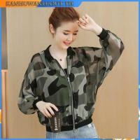 ราคา เสื้อโค้ทแจ็คเก็ตแฟชั่นสําหรับสตรีผ้าชีฟองแขนยาวลายพรางขนาดพลัส (28035978300)