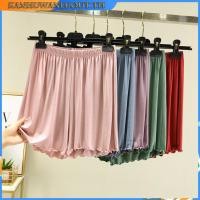 ราคา กางเกงสายฝอ กางเกงขาสั้นผ้าไอซ์ซิลซ์ไซส์ใหญ่สำหรับผู้หญิงเอวสูงใส่แล้วดูผอมสำหรับสาวอวบ130kgกางเกงใส่นอนห้าส่วนทรงหลวมกางเกงกีฬาลำลอง (28563375372)