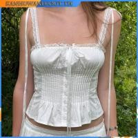 ราคา Topone เสื้อครอปท็อปแขนกุด แต่งขอบลูกไม้ เปิดหลัง แต่งกระดุม แฟชั่นฤดูร้อน สําหรับผู้หญิง (28713022901)