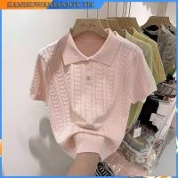 ราคา Xiao เสื้อกันหนาว คอปกโปโล แขนสั้น ผ้าเรยอน แว็กซี่ แบบนิ่ม ออกแบบดี แบบบาง เหมาะกับฤดูร้อน สําหรับผู้หญิง MC IKDL (28631423120)