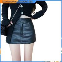 ราคา Xiaozhainv กระโปรงสั้นสีดำ แฟชั่นวัสดุ pu เอวสูง กระโปรงทรงเอเซ็กซี่ทรงเอ เวอร์ชั่นเกาหลี กระโปรงสีทึบ (51701114623)