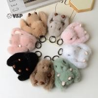 ราคา V P น่ารักปุยกระต่ายพวงกุญแจแหวน Plush Pompon กระต่ายกระเป๋าจี้สําหรับคู่กุญแจรถแหวนเครื่องประดับของขวัญ (57051069747)