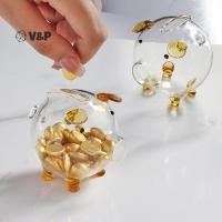 ราคา โวลต์ พี มินิหมูขวดเงินกล่องถั่วสีทองขวดใสกระปุกออมสินใสเครื่องประดับแก้วทองทองถั่วการจัดเก็บแบบพกพาเหรียญธนาคารประหยัดกล่องของข (47651100137)