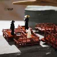 ราคา V P จีนสะพานรูปปั้นอาคารโบราณรุ่นศาลาญี่ปุ่นตกแต่ง Miniature Zen Garden Aquarium เครื่องประดับบอนไซ (41826193411)