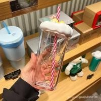 ราคา Breeze Cup ในสต็อก Starbucks 2025 เนื่องจากชุดวันวาเลนไทน์ถ้วยแก้วรูปหัวใจถ้วยฟาง MARL (26737781035)