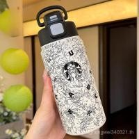 ราคา Breeze Cup Starbucks Black Warrior Cup Black White Pattern Insulated Cup 316 Stainless Steel Insulation Cup Car Cup Desktop Water Cup Large Capacity 600ml V8T8 (27889326478)