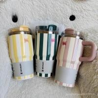 ราคา Breeze Cup Water Cup with Handle Water Cup Thermal Cup Summer Water Bottle Car Cup 304 Stainless Steel Insulated Vacuum Cup Portable Outdoor Cup Straw Cup 20 Oz PINE (43011691622)