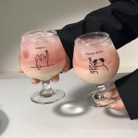 ราคา Breeze Cup Ins carbonated water glass cup 340 ml Cute Cat Milkshake Cup Fruit Juice Glass Lemon Tea Cup Creative Coffee Glass Wine Goblet DPNF (42766765299)