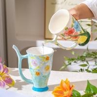 ราคา บรีสถ้วย นูนดอกไม้ฟางถ้วยแก้วเซรามิก500มล เคลือบด้านล่าง ทาสีขนาดใหญ่ ความจุถ้วยแสงหรูหราถ้วยน้ําชายามบ่ายสํานักงานถ้วยของที่ระลึก เขา3 (42262640117)