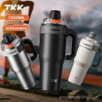 ราคา TKK แก้วเก็บความเย็น 1200ml พร้อมหลอดดูด แก้วกาแฟเคลือบเซรามิก กระติกน้ำแบบมีหูจับ สแตนเลส 316 (28635595496)