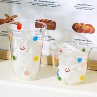 ราคา Breeze Cup 300 380 ml Colored Dot Glass Cup Cute Latte Coffee Cup Milk Juice Cup Sparkling Tea Glass Tall Boiling Glass ULSU (43916780941)