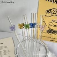 ราคา Breeze Cup Featured 1 Piece 8mm Glass Straws Reusable Drinking Straws Cute Butterfly Heat Resistant Straw for Festival Party Wedding Cocktail Bar Beach Drink 3TAW (43213575130)