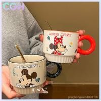 ราคา Breeze Cup Mickey Mouse Ceramic Coffee Mug Cute high style Comes with a special spoon Nice design suitable for use as a gift TTSZ (40017302260)