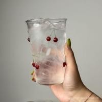 ราคา Breeze Cup Cherry glass borosilicate maximum embossed hand painted three dimensional milk glass In coffee glass juice glass sparkling water glass wine glass HAGC (42516842449)