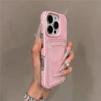 ราคา หรูหราเยลลี่สีดินสองในหนึ่งเดียวกระเป๋าบัตรกันกระแทกกรณีโทรศัพท์สําหรับ ไอโฟน 16 15 มือโปร สูงสุด 14 13 12 11 มือโปร สูงสุด ปลอกกล้องเลนส์ป้องกันป้องกันการหล่นนุ่มปกหลังไอโฟน (40011622743)