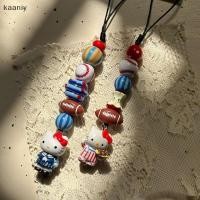 ราคา KAN Sanrio Hello Kitty สายคล้องโซ่โทรศัพท์เบสบอลลูกปัดเชือกเส้นเล็กหูฟังกรณี Charm กระเป๋าตกแต่งจี้ FXH (43174652838)