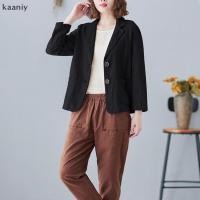 ราคา สูทแขนยาวสำหรับผู้หญิง จากผ้าฝ้ายและลินิน ทรง loose fit เหมาะสำหรับใส่ในโอกาสต่างๆ (47300503216)