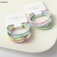 ราคา 5PCS สครังคี้เกาหลี สไตล์ลายหัวใจและดาว ยืดหยุ่นสูง เหมาะสำหรับผู้หญิงและเด็กผูกหางม้า (46950012990)