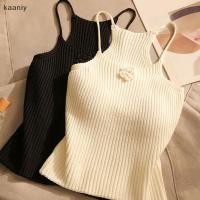 ราคา KAN ฤดูร้อนเซ็กซี่ดอกไม้ถัก Camisole ผู้หญิงสีทึบแขนกุด Slim Crop Top FXH (54500488144)