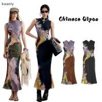 ราคา ชุดเดรสทรงสลิมแขนกุดลายย้อนยุค ดีไซน์จีน สำหรับผู้หญิง FXH (44124607644)