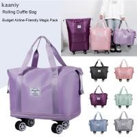 ราคา KAN Rolling Duffle Bag มีล้อที่ถอดออกได้ขยายกระเป๋า Duffle แบบพับได้สําหรับเดินทาง Budget Airline Friendly Magic Pack FXH (55200727469)