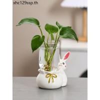 ราคา กระต่ายเซรามิกแบบสร้างสรรค์ สีเขียว Dill สำหรับวางดอกไม้แห้ง ตกแต่งบ้านและโต๊ะทำงาน (40623198676)