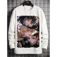 ราคา Demon Slayer Crewneck เสื้อแขนยาว Kimetsu no Yaiba Japanese Anime Oversized Streetwear Unisex Sweatshirt (57500965460)