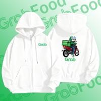 ราคา Grab Delivery Zip Up Sweatshirt Unisex Hooded Jacket เสื้อกันหนาวมีฮู้ดซิป Grab ใส่ได้ทั้งชายหญิง (48300862635)