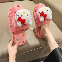 ราคา ดาลตัน รองเท้าแตะตุ๊กตาคิตตี้ กันลื่นจุดฤดูหนาวปุยรองเท้าแตะ น่ารัก นุ่มอบอุ่นการ์ตูนอบอุ่นขนบ้านรองเท้าแตะรองเท้าสาว (53751026457)
