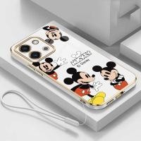 ราคา Vivo Y28 Y18 Y18s VivoY28 การ์ตูน Disney Mickey Mouse คู่รักขอบสี่เหลี่ยมชุบกลับ TPU Soft Case Cover (26151731594)