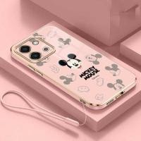 ราคา Vivo Y28 Y18 Y18s VivoY28 Casing Mickey Family Mobile Case Cute Mouse Straight Edge Full Camera Protected Cover (27651369156)