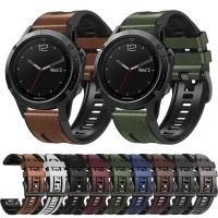 ราคา สายนาฬิกาข้อมือหนัง 26 มม สําหรับ Garmin Fenix 7X 6X Pro Fenix 5X Puls 3 HR Descent Mk2 Mk2i MK1 TACTIX DELTA (20728253140)