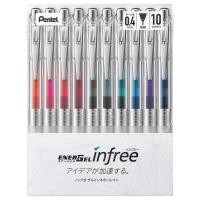 ราคา Pentel EnerGel Liquid Gel Ink Ballpoint Pen Clear Barrel Assorted Colors 0 4mm 0 5mm 0 7mm Set of 10 (41472756738)