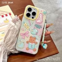 ราคา การ์ตูนหมีเหมาะสําหรับ Apple 16 13 เคสโทรศัพท์ iphone 15pro สร้อยข้อมือโบว์ เคสป้องกัน RN4W (43875208098)