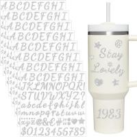 ราคา 8 แผ่นสติ๊กเกอร์ตัวอักษรแวววาวสำหรับถ้วยสแตนลีย์ สติ๊กเกอร์ชื่อตัวอักษรขวดน้ำ สติ๊กเกอร์โลโก้ป้องกันน้ำแบบส่วนตัว (26532234428)
