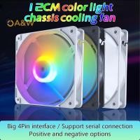 ราคา A W 120 มม PC พัดลม 12V 4 P 1200rpm RGB Desktopputer การกระจายความร้อนที่มีสีสัน Luminous 12 ซม แชสซี Ventilador (51001130293)