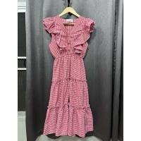 ราคา พร้อมส่ง ชุดเดรส สีแดงลายสก็อต ฟรีไซต์ (28320023972)