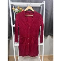 ราคา เสื้อไหมพรม แขนยาว สีแดง ไหมพรมคอวี ผ้านุ่มสำหรับหญิง ไหมพรมยืดได้เยอะ (28276713189)