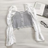 ราคา พร้อมส่ง เสื้อลายทาง แขนตุ๊กตา คอเหลี่ยม (41866600412)