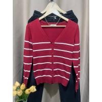 ราคา เสื้อกันหนาวแขนยาว สีแดง ไหมพรมคอวี ผ้านุ่มสำหรับหญิง ไหมพรมยืดได้เยอะ (29176718745)