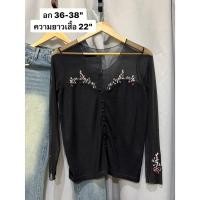 ราคา เสื้อคาร์ดิแกนซีทรูปักลายดอกไม้ เสื้อแขนยาวผู้หญิงปักลายดอก (51300940295)