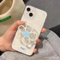 ราคา เต็มหน้าจอสีฟ้า Bo Huang จุดดอกไม้สีขาวขนาดเล็กสําหรับ iphone 14 13 15 16 12 11 17 PRO MAX PLUS 11PROMAX 17PRO 17AIR Anti fall เคสโทรศัพท์นุ่มกันกระแทก OXW3 (56700241774)